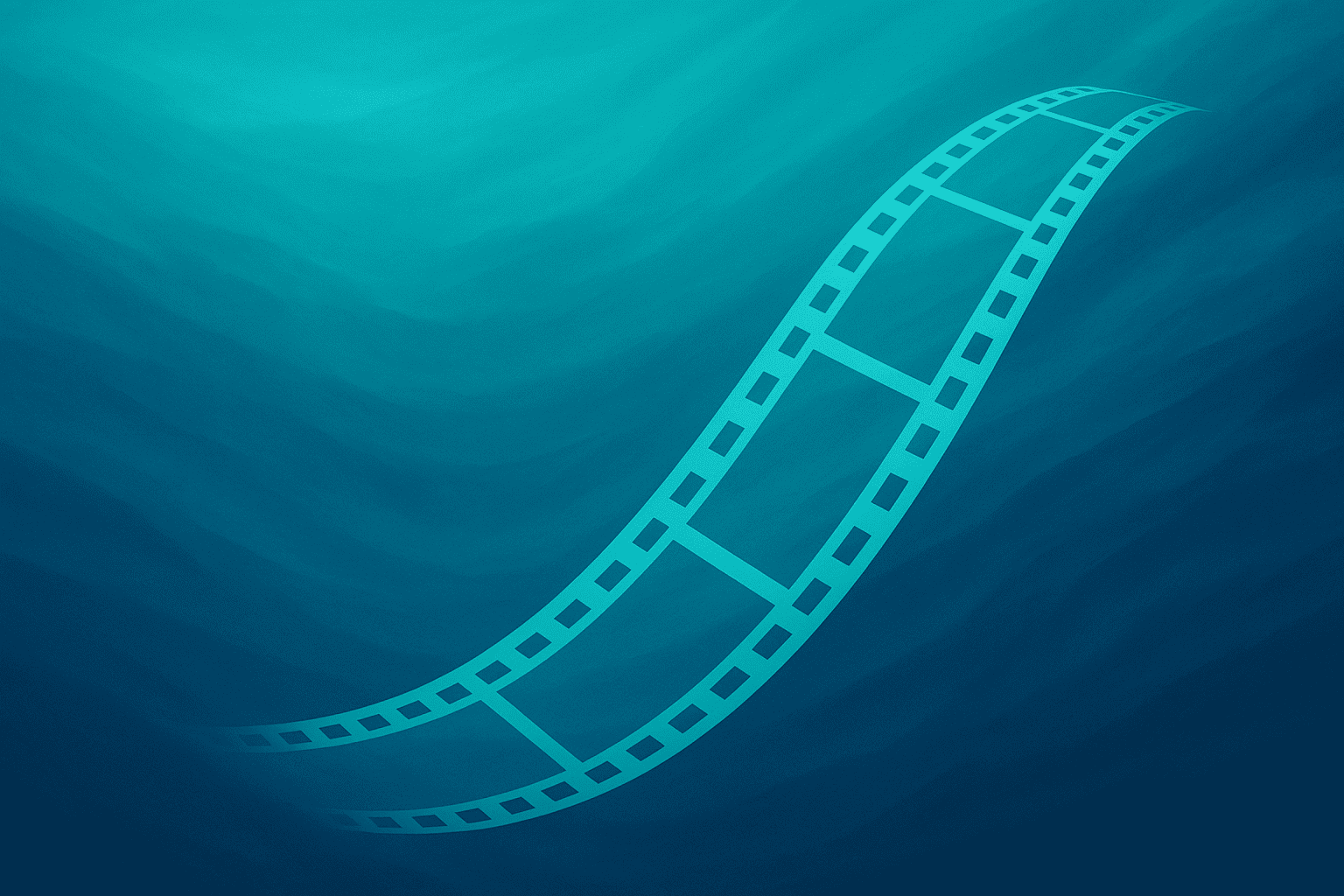 Film strip floating underwater