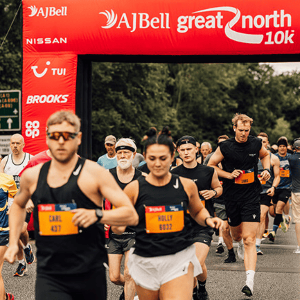 Runners starting the AJ Bell Great North 10k race