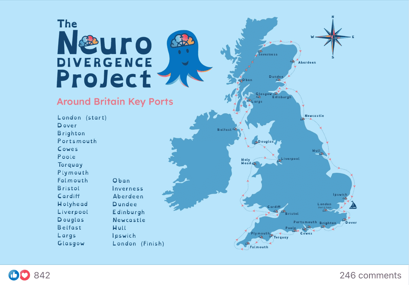 A facebook post showing the reach with the neurodivergent community.