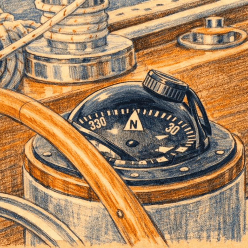 Compass pointing to north