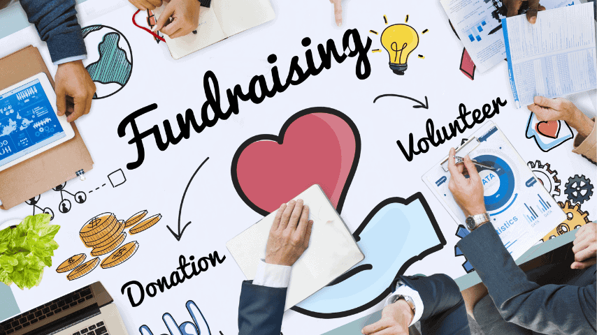 Fundraising appeal sat around a table planning