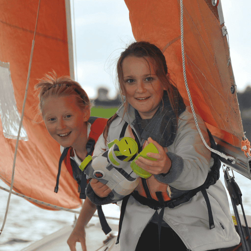 1 Children in boat getting ready to have a waterfight