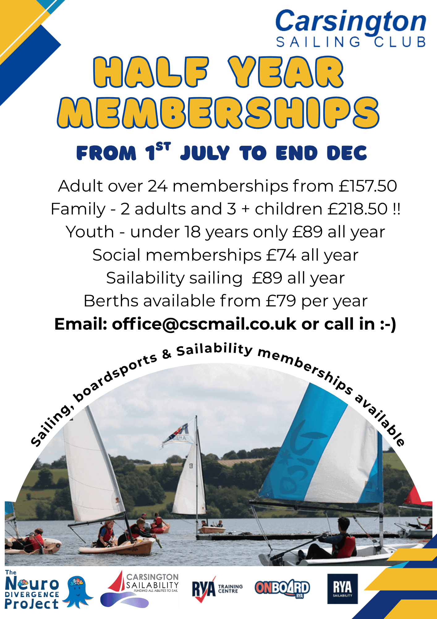 The Carsington Sailing Club Summer Splash Open Day Poster 2